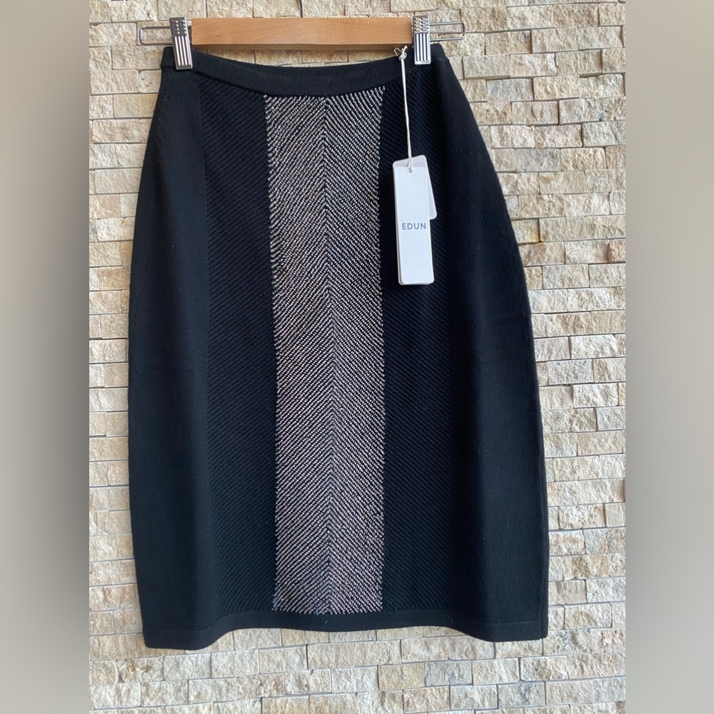 EDUN Compact Viscose Blend Womens Skirt Size S Black